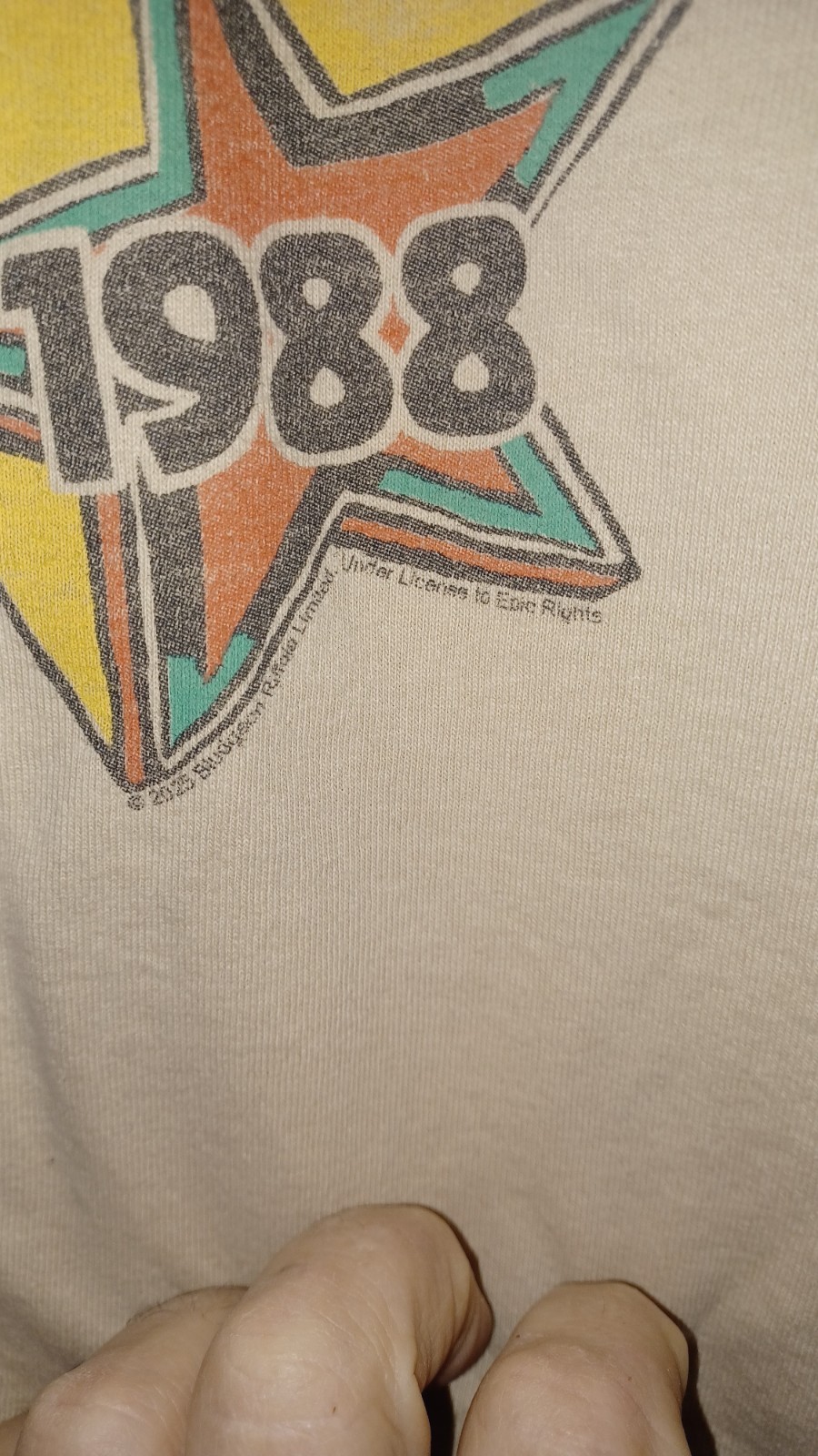 Junk Food Women's Tan Short Sleeve XL Def Leppard T-Shirt 1988. Oversized