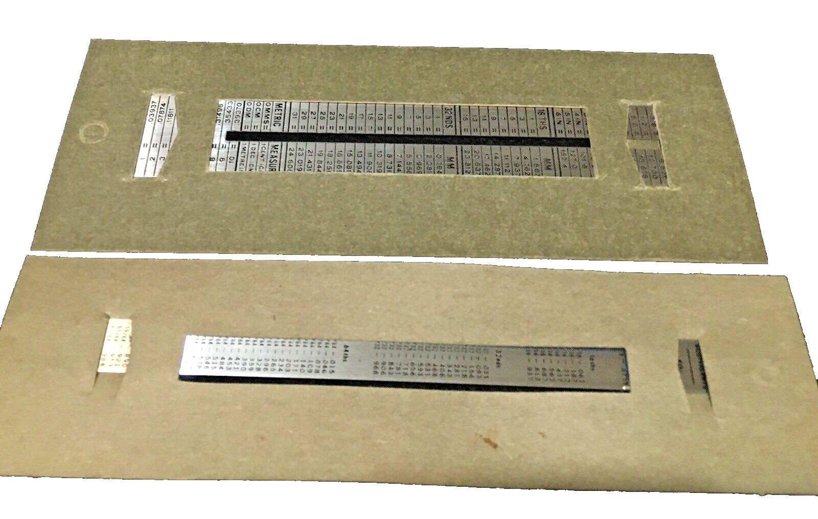 2 Pack Vintage Stainless Steel RulersRom Vari-Line Industries Made in U.S.A. NOS