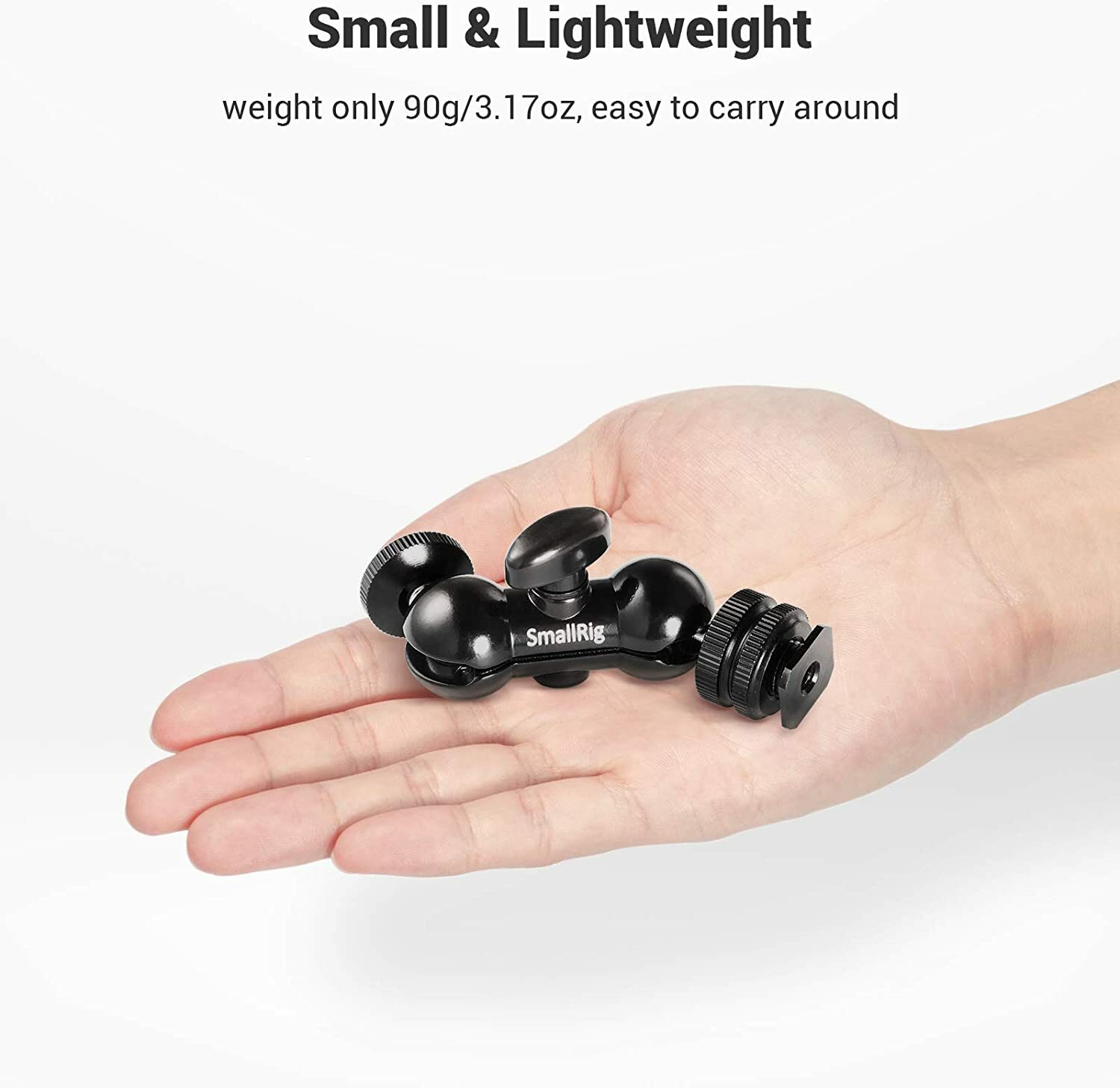 SmallRig Double Ball Head Shoe Mount Adapter Magic Arm 1/4" Screw with Cold Shoe