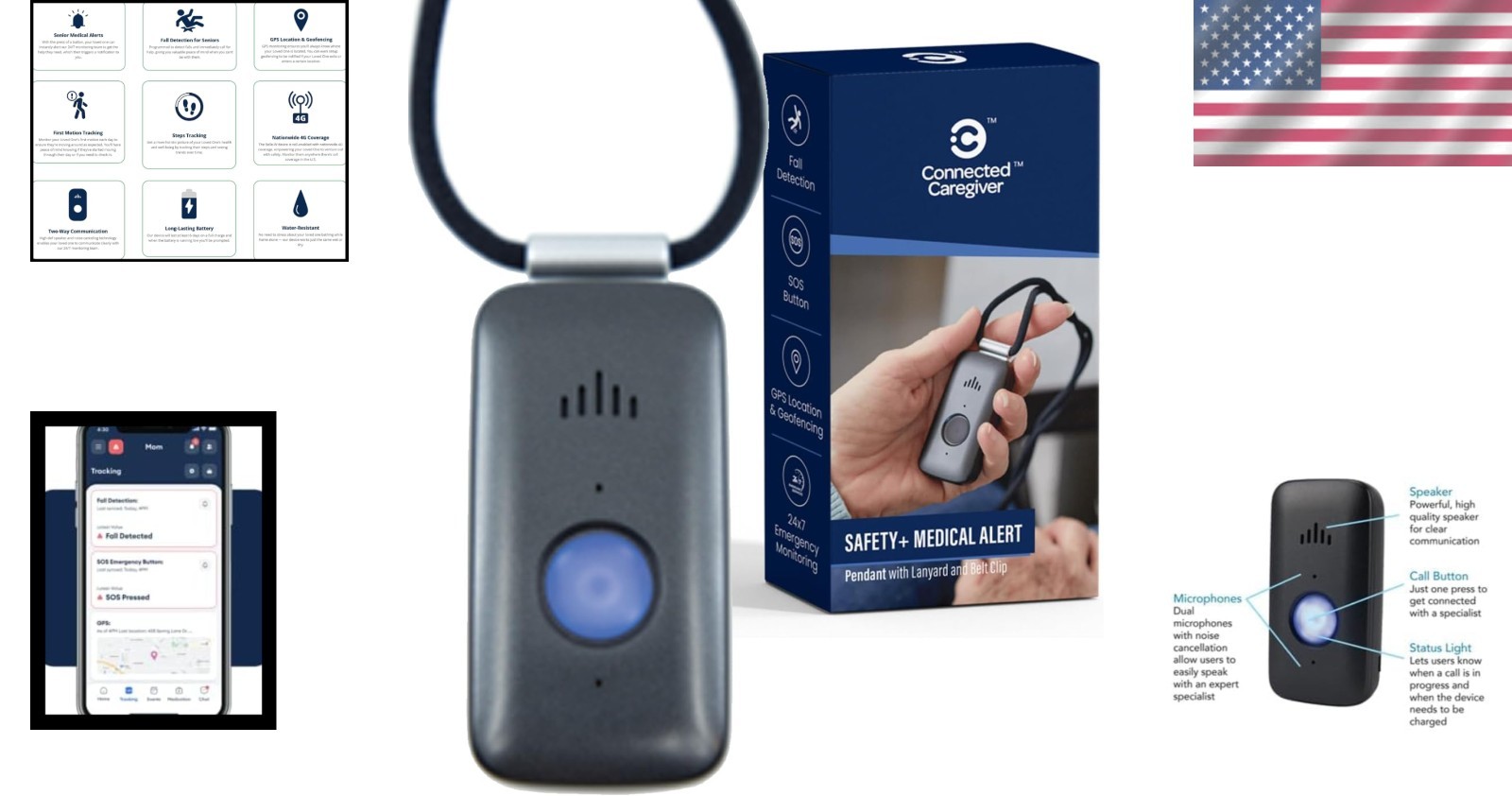 Fall Detection Medical Alert System with 24/7 Monitoring