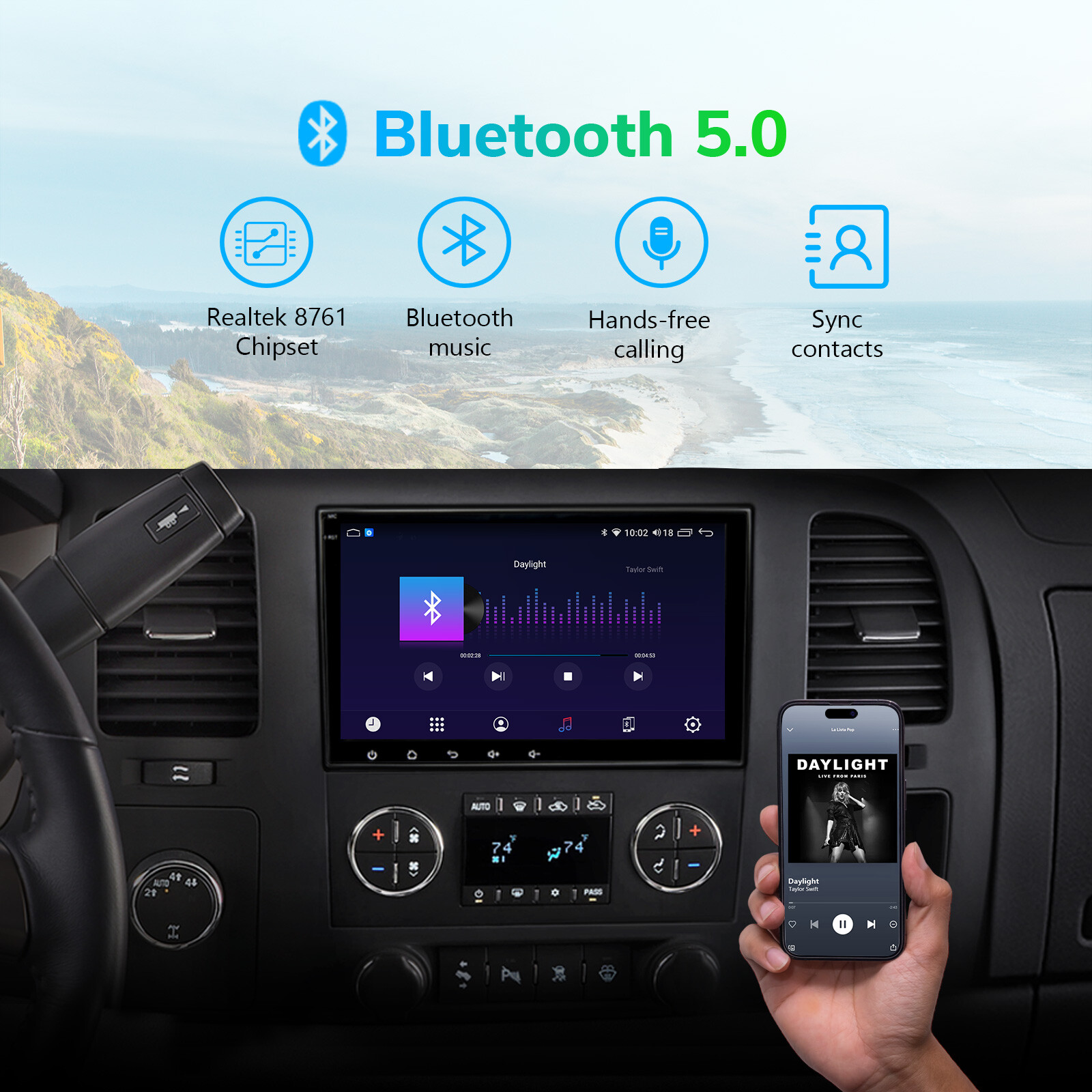 CAM+Car Stereo Android 12 8Core 4+64 For GMC Chevrolet Chevy Yukon Sierra Acadia