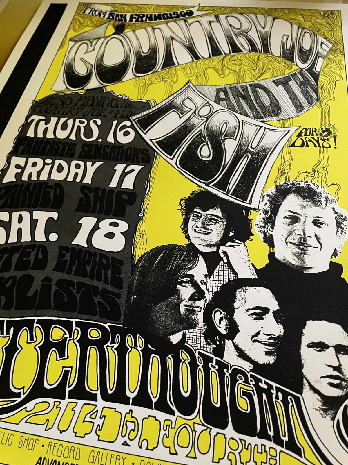 Country Joe and The Fish Band AFTERTHOUGHT 67 Canada Concert Poster 2nd Printing