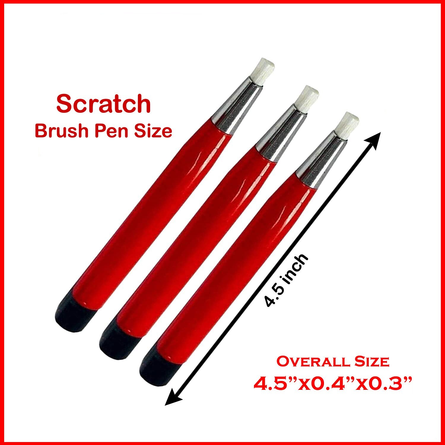 Pack of 3 Fiber Glass Scratch Brush Pencil Clean Remove Rust Dirt Jewelry Watch
