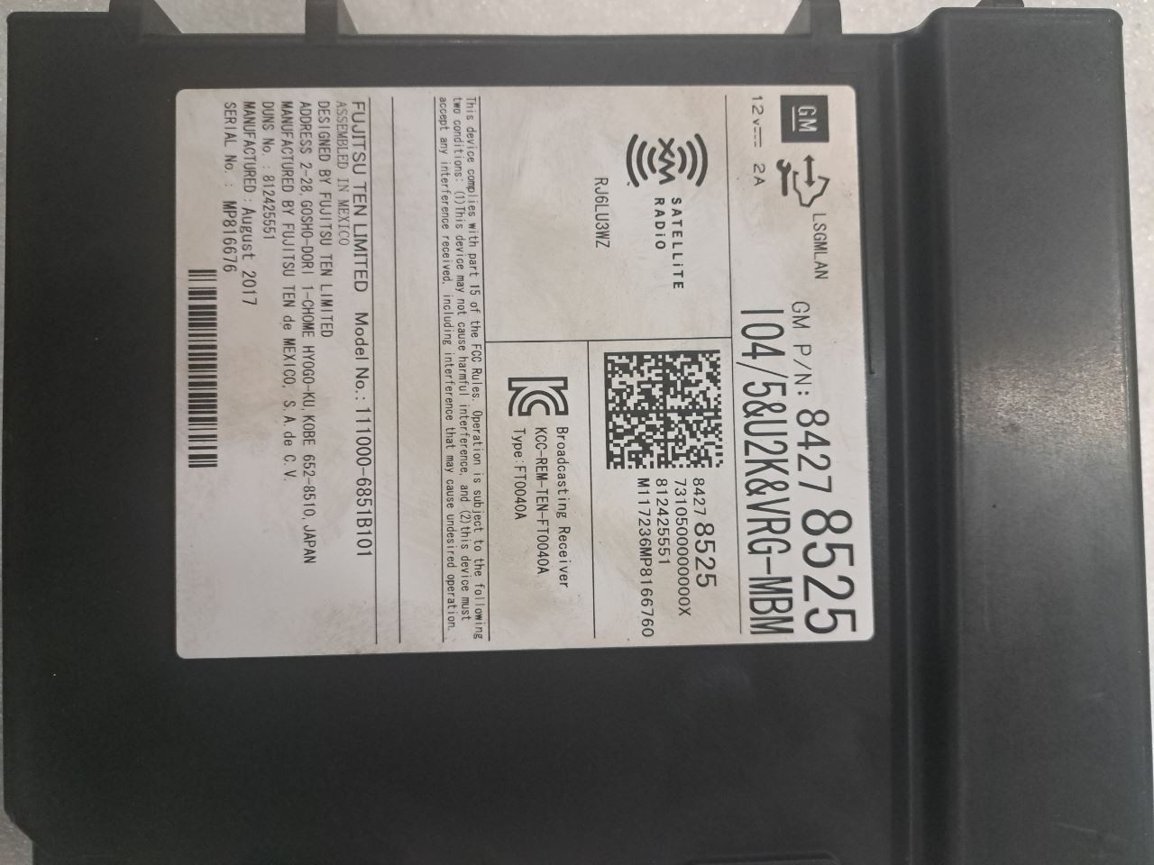 2018 Traverse Chassis Control Module Sku#4382624