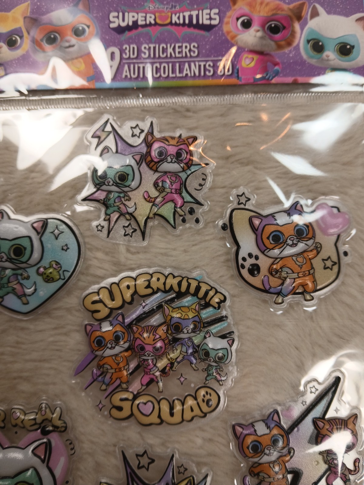 Disney Super Kitties 3D Sticker 5 Pack Multicolor Lot Rare