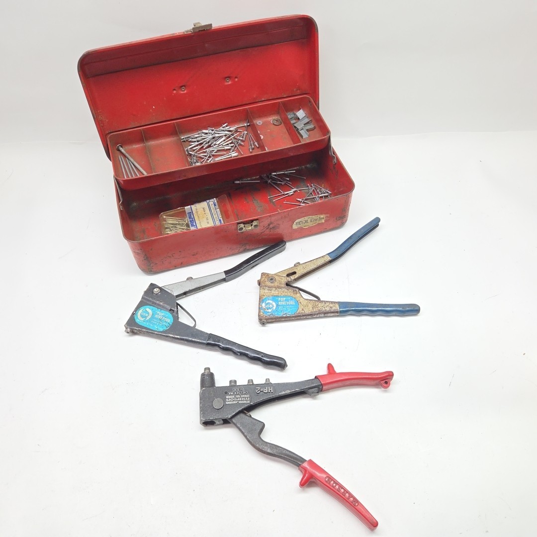 Klik Fast Pop Riveter Marson HP-2 Heavy Duty Hand Tools Kit Box Accessories