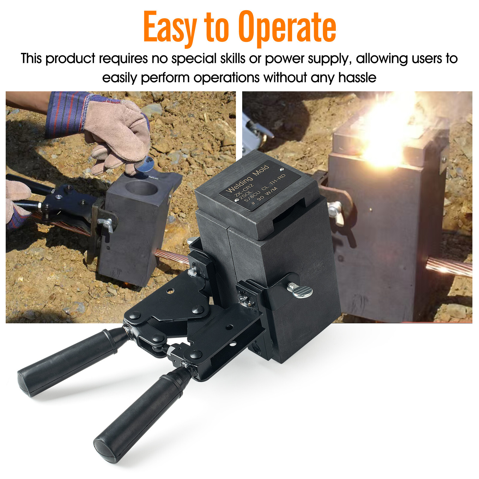 Graphite Exothermic Welding Mold Tool Kit for Cable to Rod 2 AWG / 5/8"