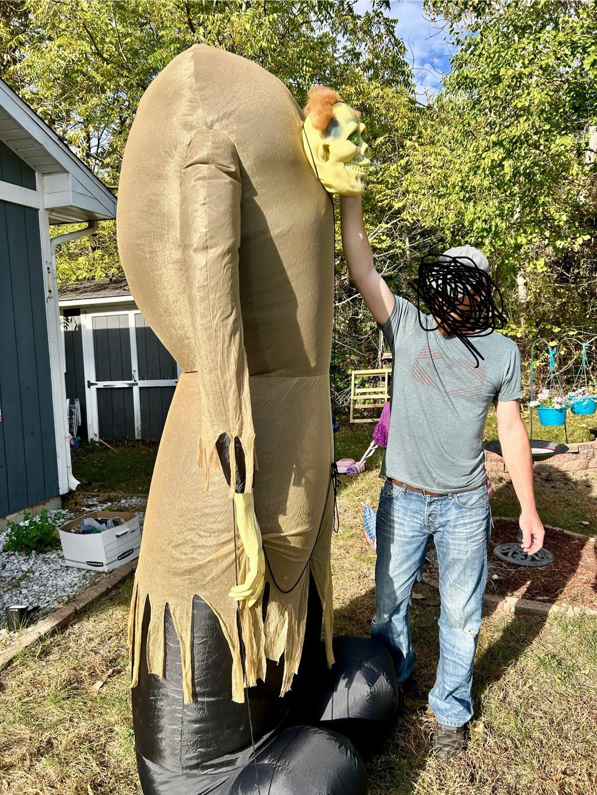 Vintage 2005 Gemmy Airblown Inflatable Ogre 8 Foot Monster Works!