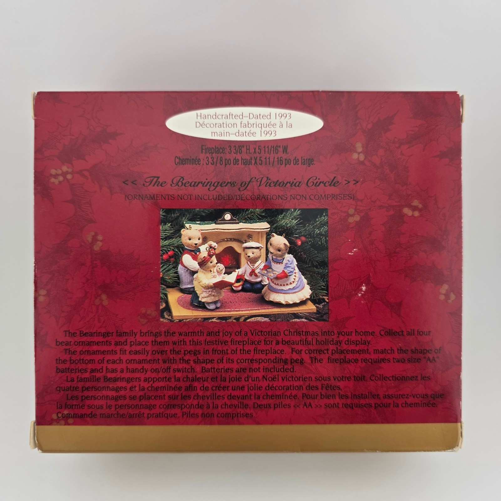 Hallmark Keepsake Bearingers Flickering Light Fireplace 2003 Ornament Tested