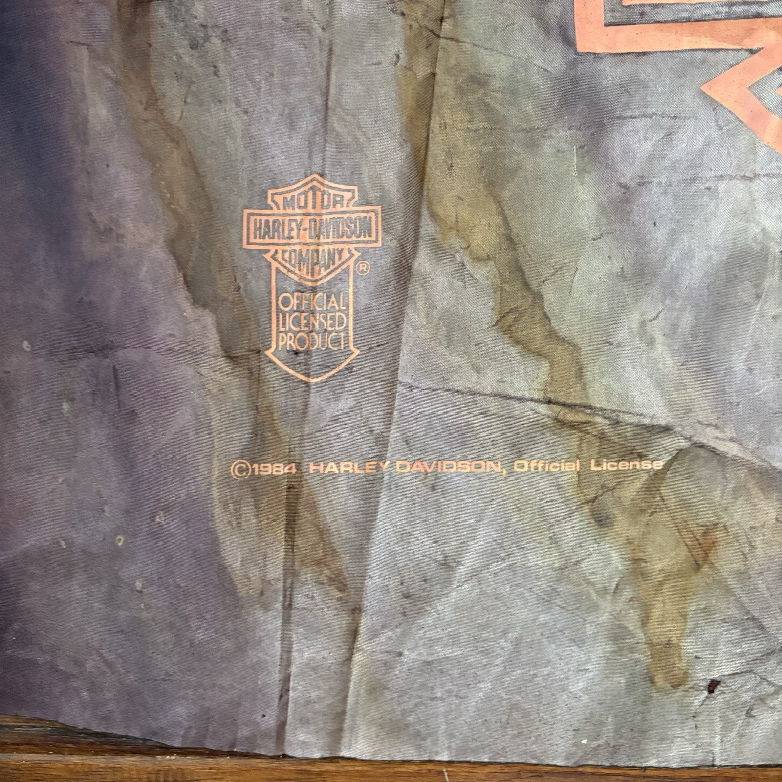 Super Sick Faded Vintage Rare 1984 Harley Davidson Eagle Shield Banner Promo