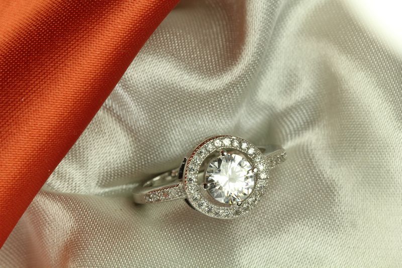 STERLING SILVER ROUND CZ PAVE ANNIVERSAY RING ENGAGEMENT RING WEDDING RING _S9