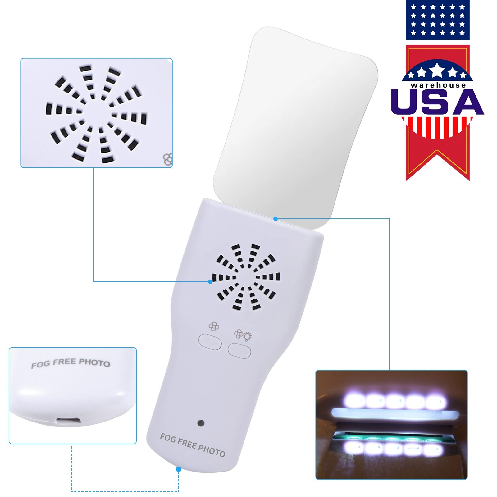 Dental Occlusal Mirror Fog Free LED Intra Oral Photo System Mirror Anti-Fog 4K