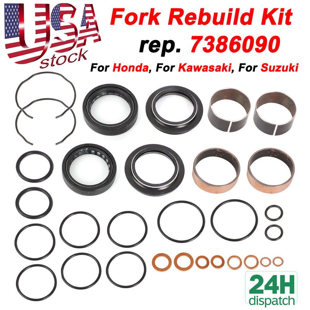 Fork Bushing Dust Oil Seal Rebuild Repair Kit For 91-09 Suzuki GSXR750 / GSXR600