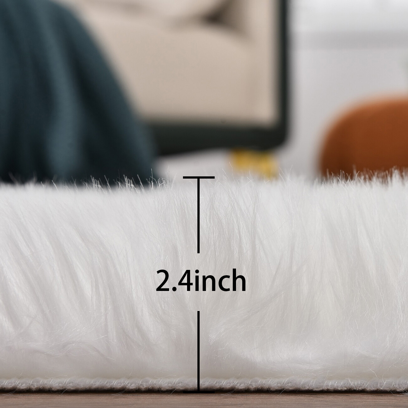 Faux Fur Sheepskin Area Rug Non-Skid Furry Carpet for Living Room in Many Colors