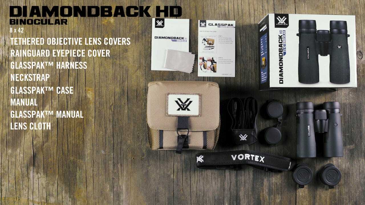 Vortex Optics Diamondback HD 8X42 Binocular w/ Vortex Harness Case and VX Hat