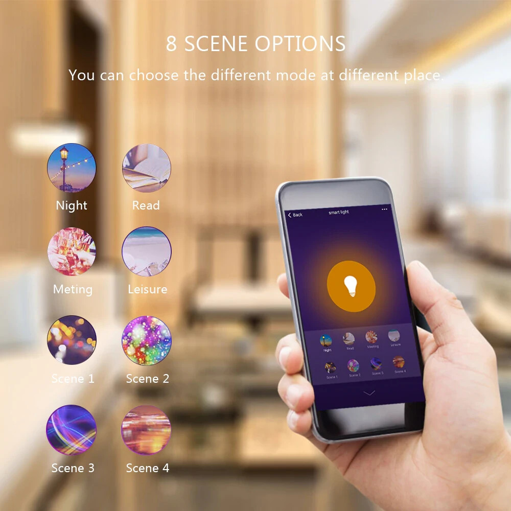 2Pcs E12 LED RGB Candelabra Smart Christmas Light Bulbs Google Alexa App control