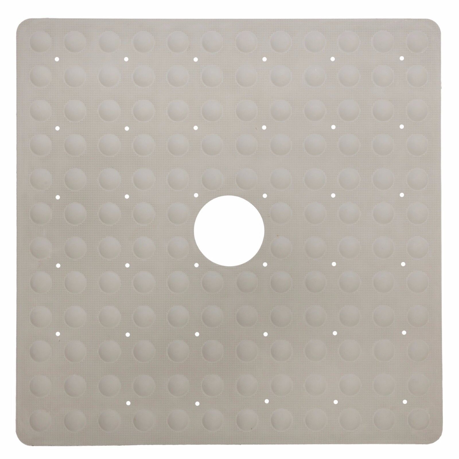 Tan Safety Shower Mat: In-Tub Mildew Resistant Suction Cup Rubber Shower Mat