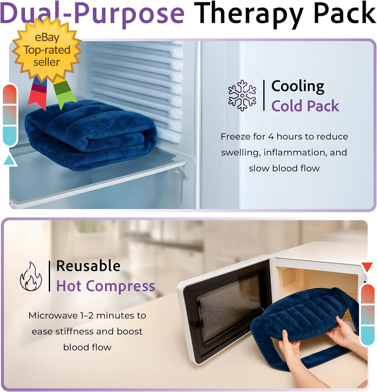 Microwavable Heating Pad for Back Pain Relief Moist Heat Pack for Neck & Shoul