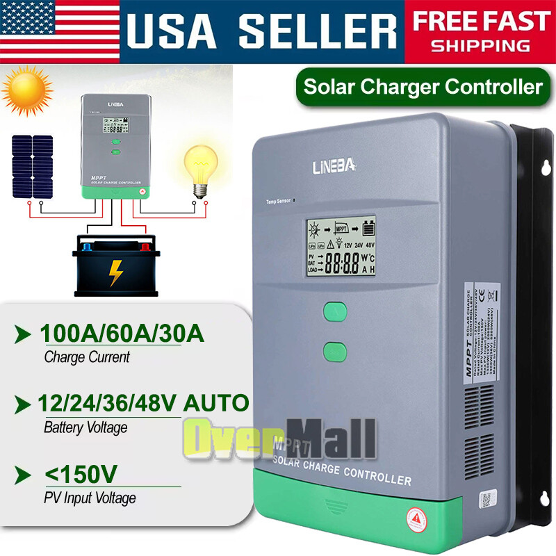 5200W MPPT Solar Charge Controller 100A/12V 24V 36V 48V USB Battery PV Regulator