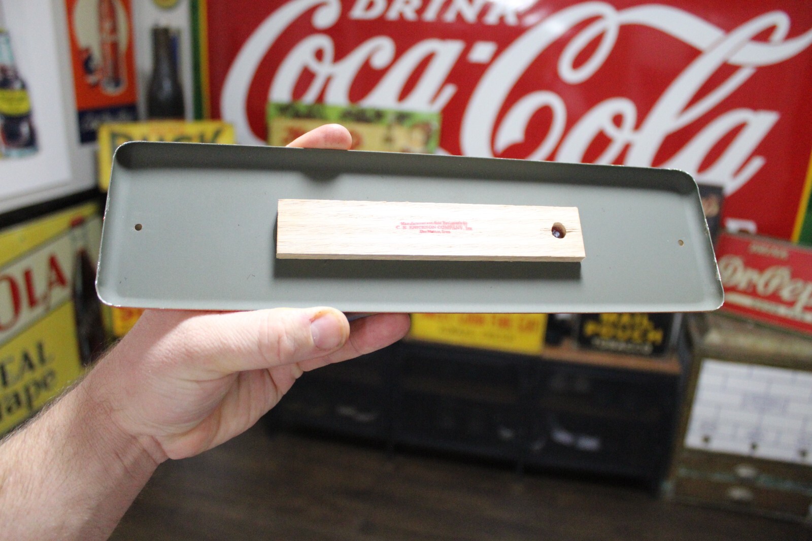 SCARCE 1950s ORANGE CRUSH SODA POP PAINTED METAL THERMOMETER SIGN PEPSI COKE RC