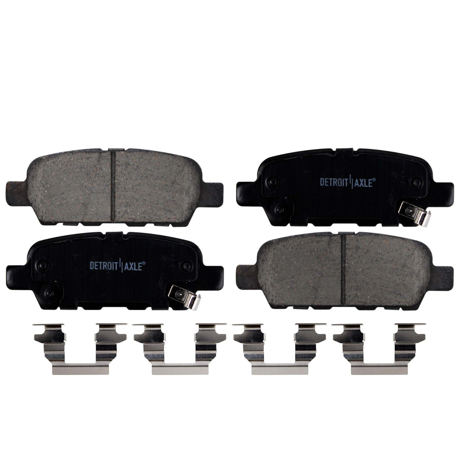 Front Rear Ceramic Brake Pads w/Hardware Kit for Nissan Rogue Sentra Maxima Juke