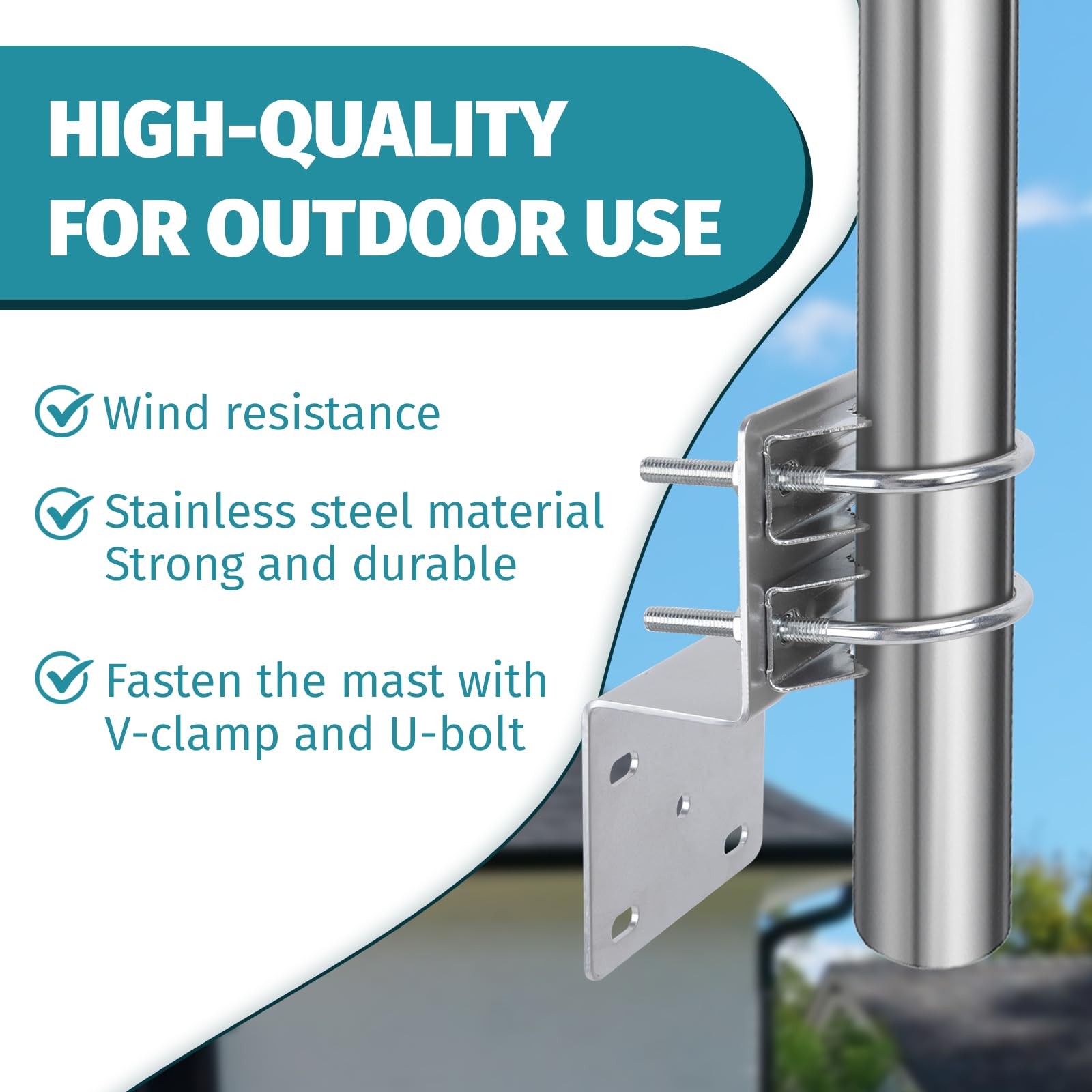 Pole Mounting Bracket Antenna Mount Heavy Duty Antenna Pole Mount Kit Outdoor