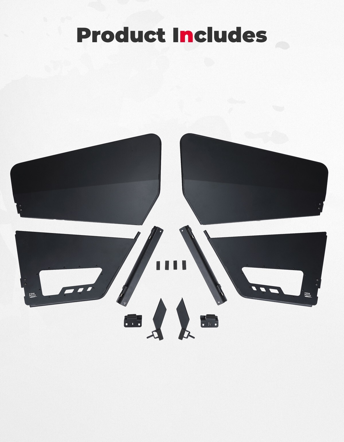 KEMIMOTO Heavy Duty Half Aluminum Doors for Polaris Ranger XP 1000 2018-2025