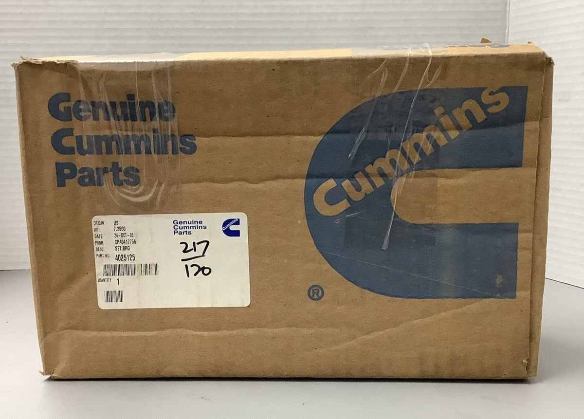 Genuine Cummins 4025125 Main Bearing Set for Non-Cert 11L M11 Engines (r86)