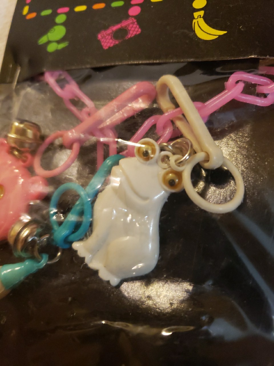 VTG 1980s Clip On Bell Charms /Chains &1 Snap On Bracelet