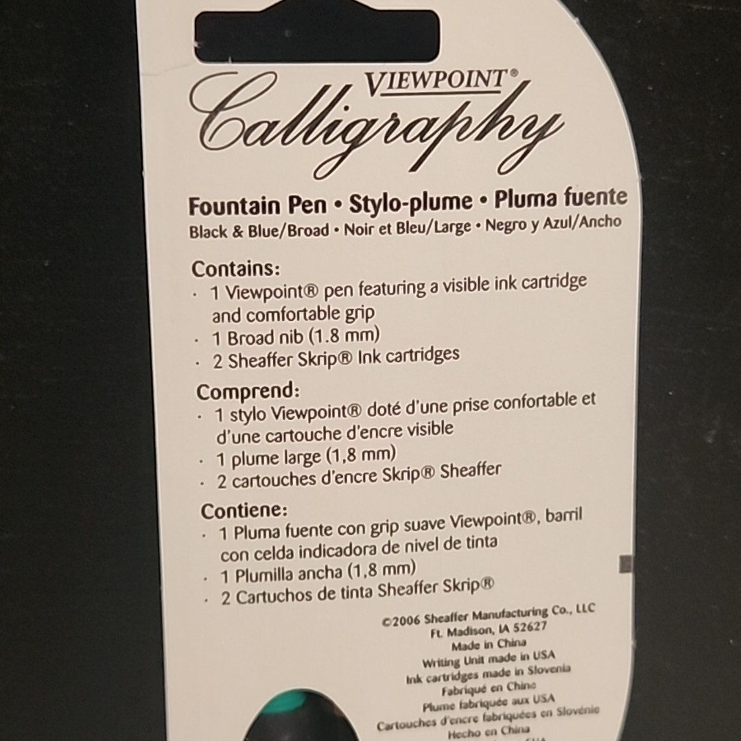 Sheaffer Viewpoint Calligraphy Fountain Pen Blue Black NIB New 73402 Free Ship!