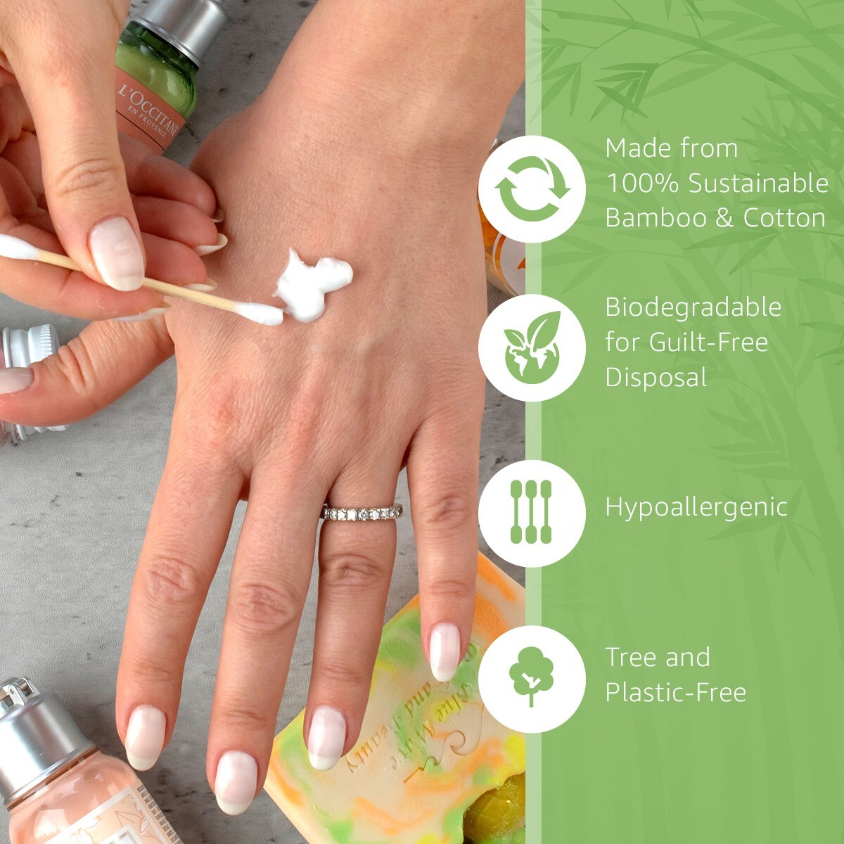 Ibambo Bamboo Cotton Swabs - 500 Pack, for Beauty & Personal Care