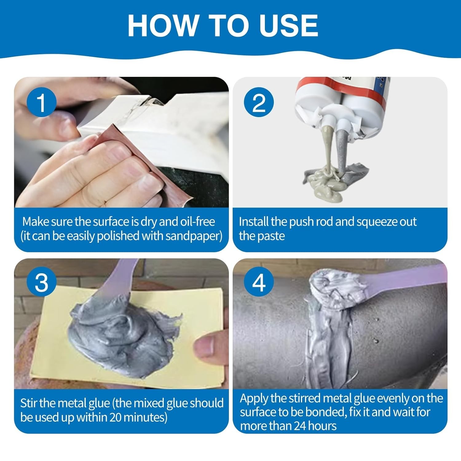 STRONGEST METAL STEEL ALUMINUM BOND PERMANENT FIX GLUE EPOXY COLD WELD SYSTEM