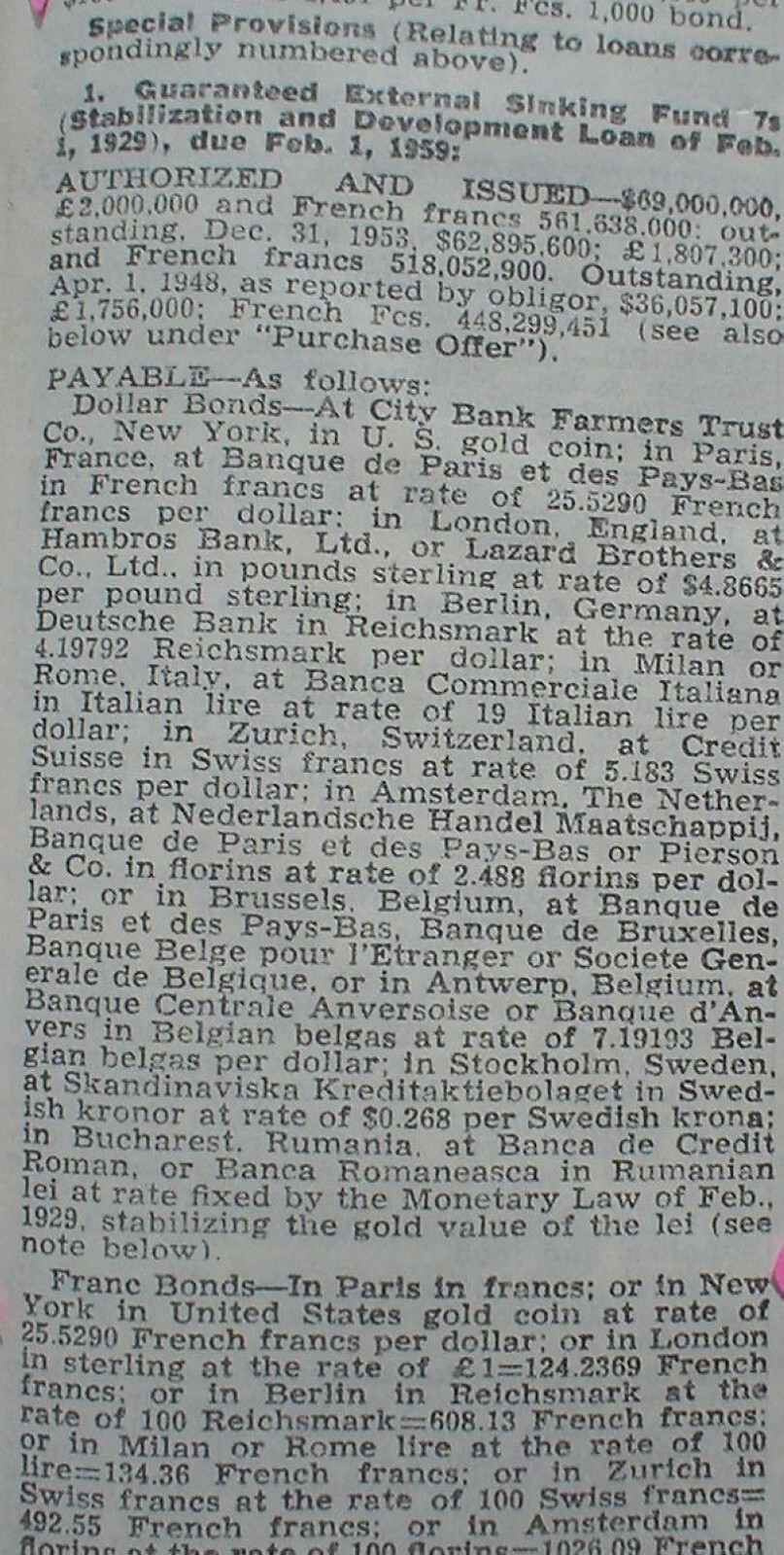 Kingdom of Romania 100 US$ Monopolies Inst. Gold Bond to Bearer uncanc. coupons