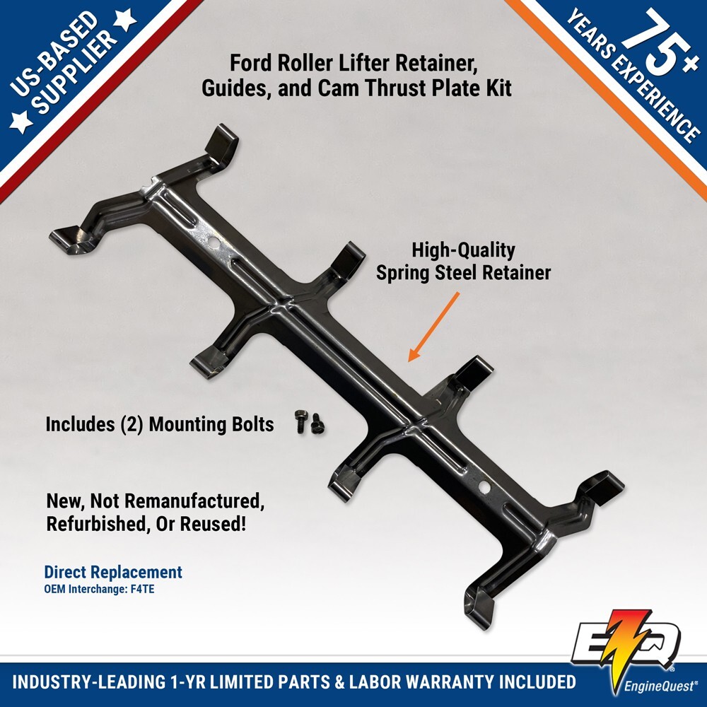 Ford 1985-2001 5.0 302, 5.8 351w Roller Lifter Retainer, Guides & Cam Plate