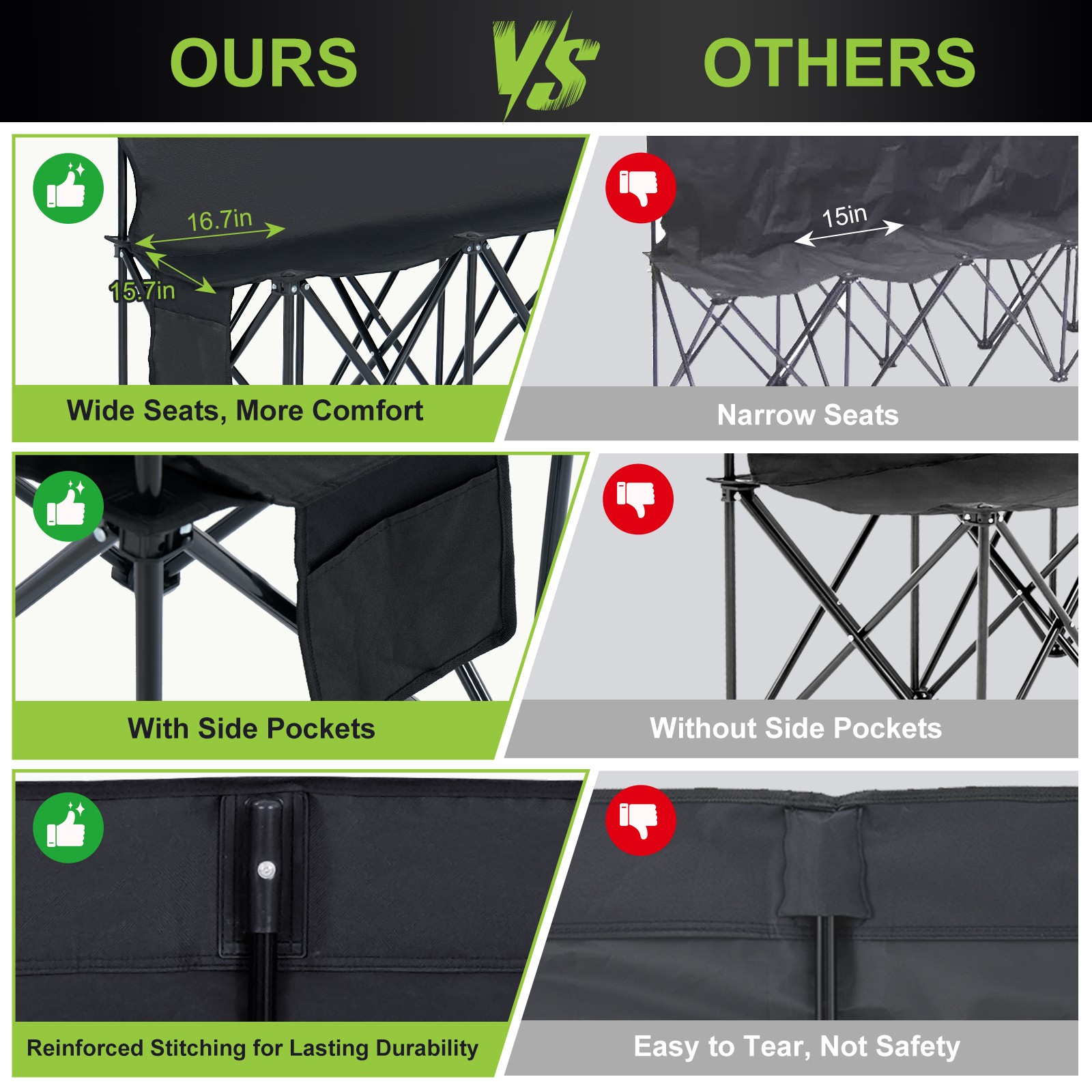 NAIZEA 4/6/9-Seater Sports Bench Folding Bench Chair Sideline Bench for Sports