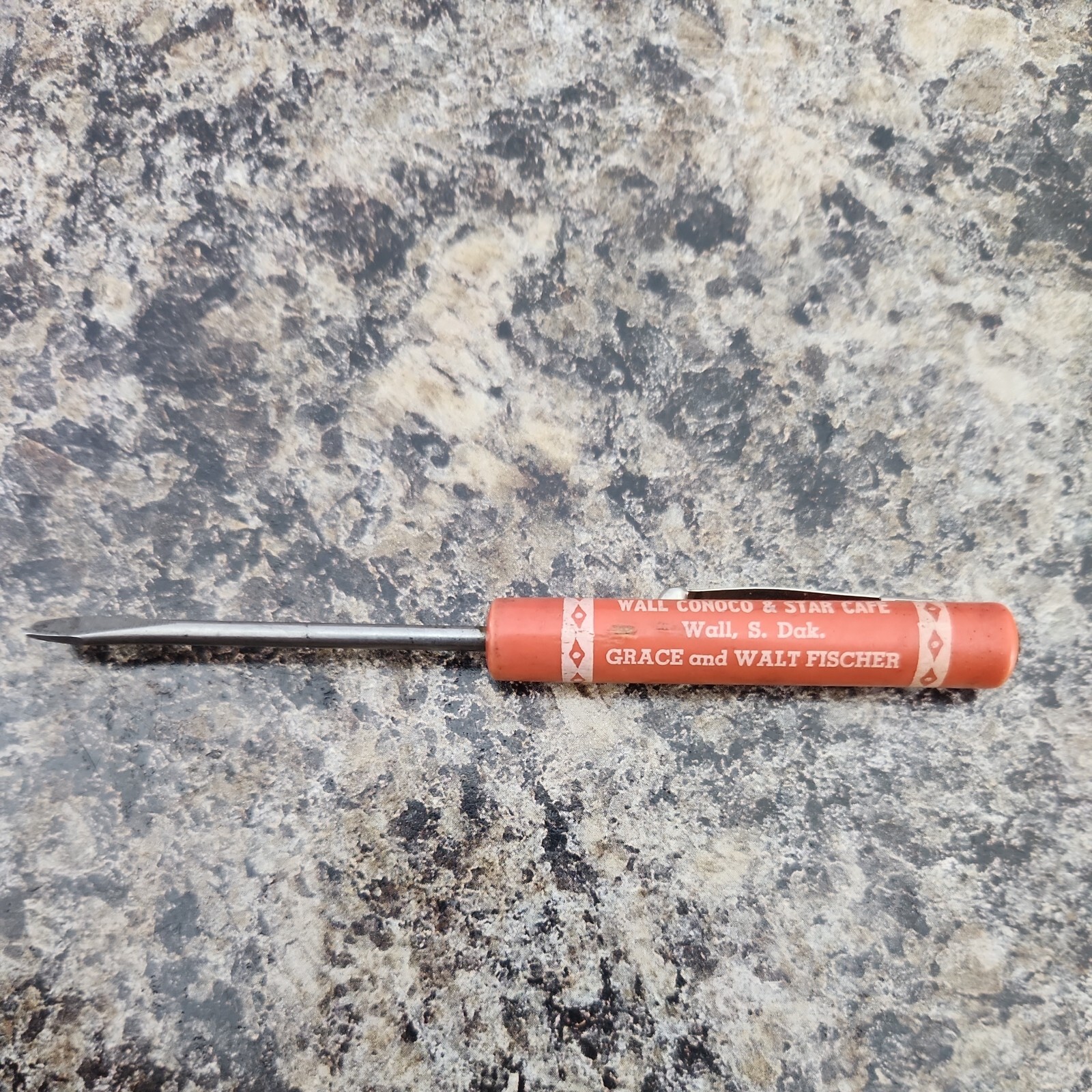 Vtg Wall Conoco & Star Cafe South Dakota Fischer Screw Driver