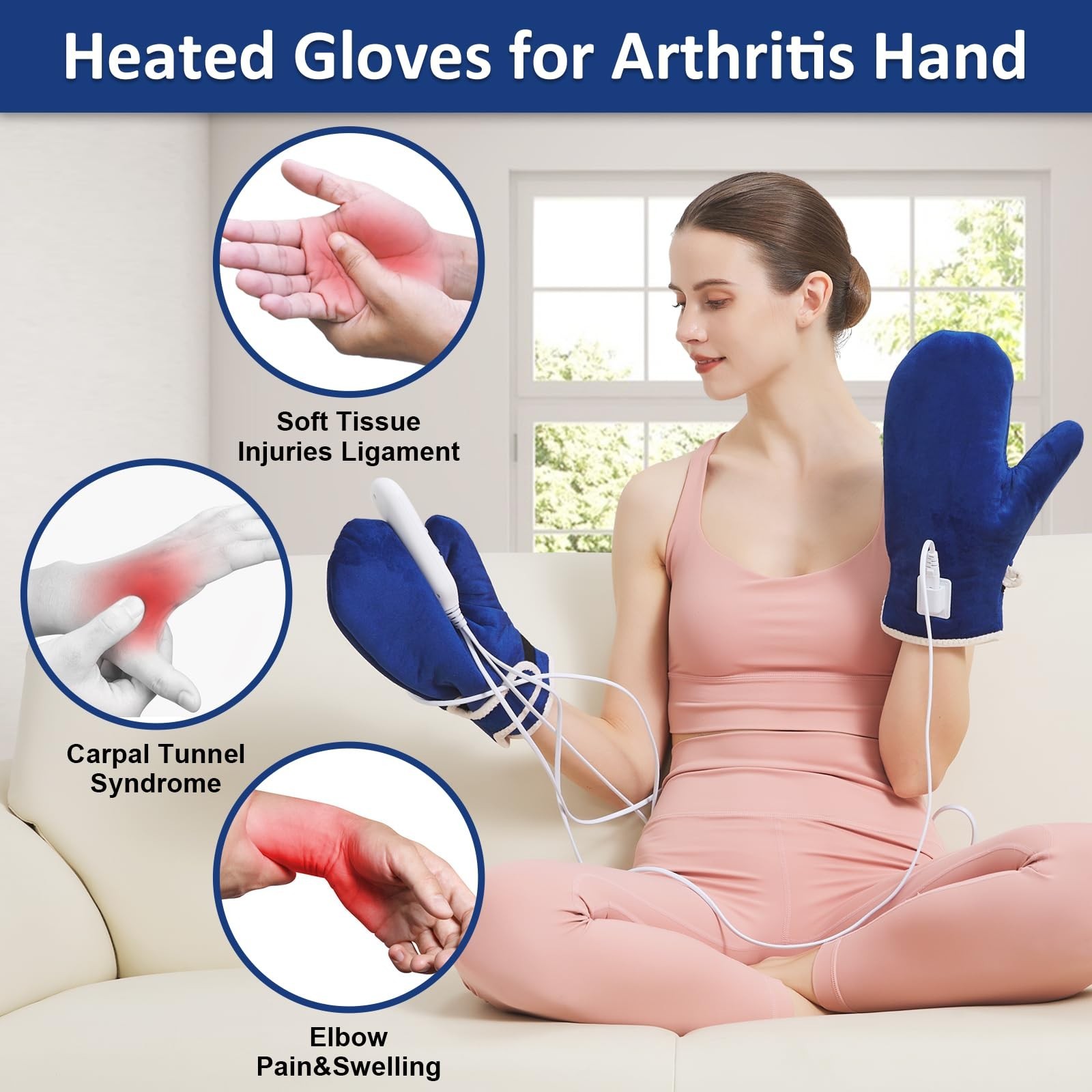 Heated Gloves for Arthritis,Hand Heating Pad for Pain Relief,Heating Pad for ...
