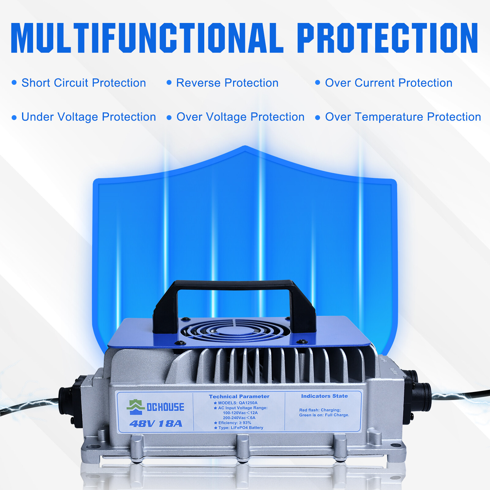 48V 100Ah Lithium Golf Cart Battery with 18A Charger Golf Cart, Trolling Motor