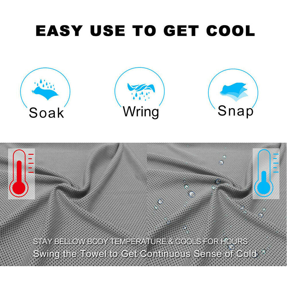 2PACK Cooling Towel Ice Towel Neck Wrap For Sports Running Jogging Gym Chilly