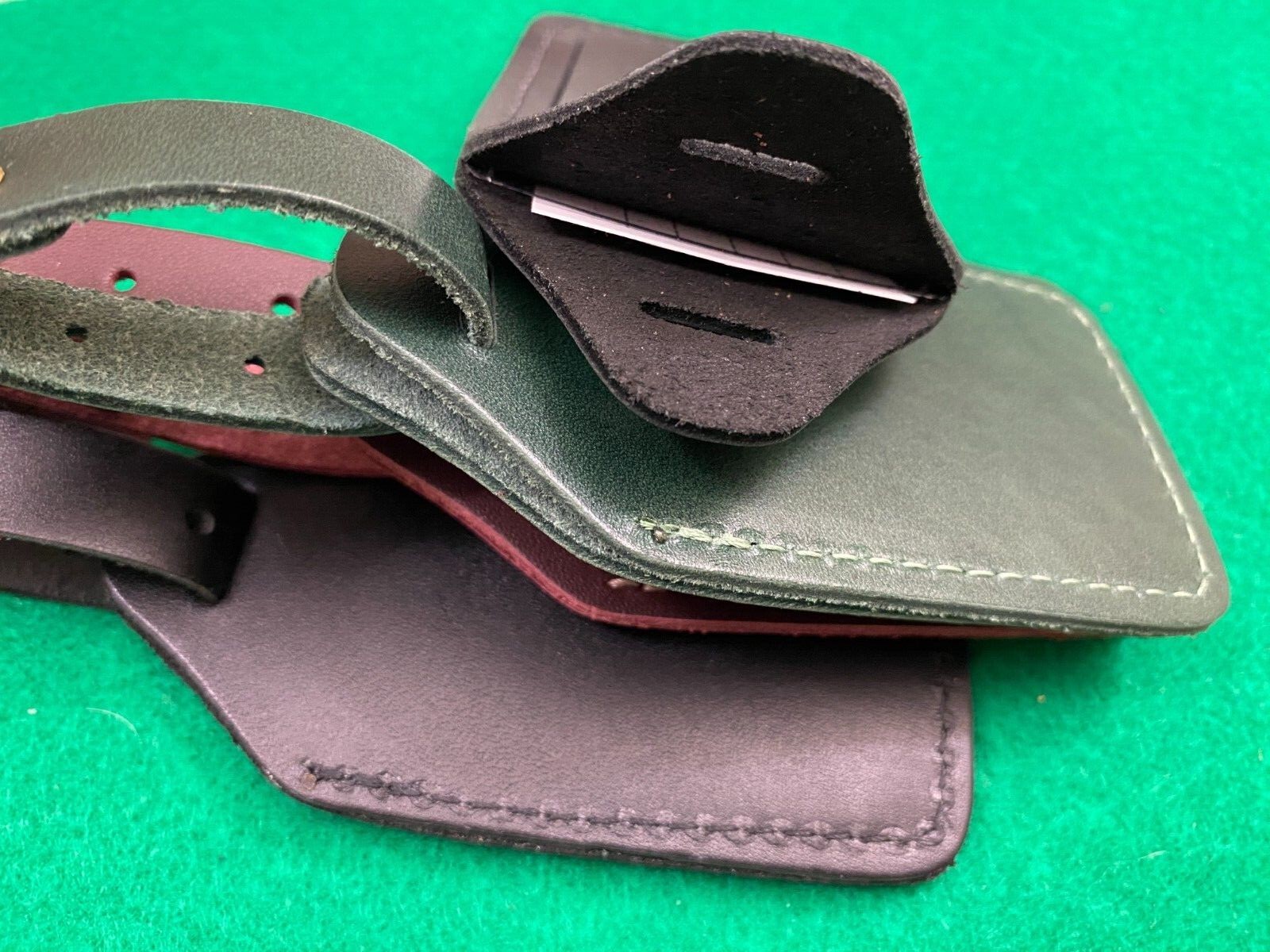 Pure Top Grain Leather Flap ID Luggage Tag Measure 4 L x 2 ⅛ W MADE IN USA