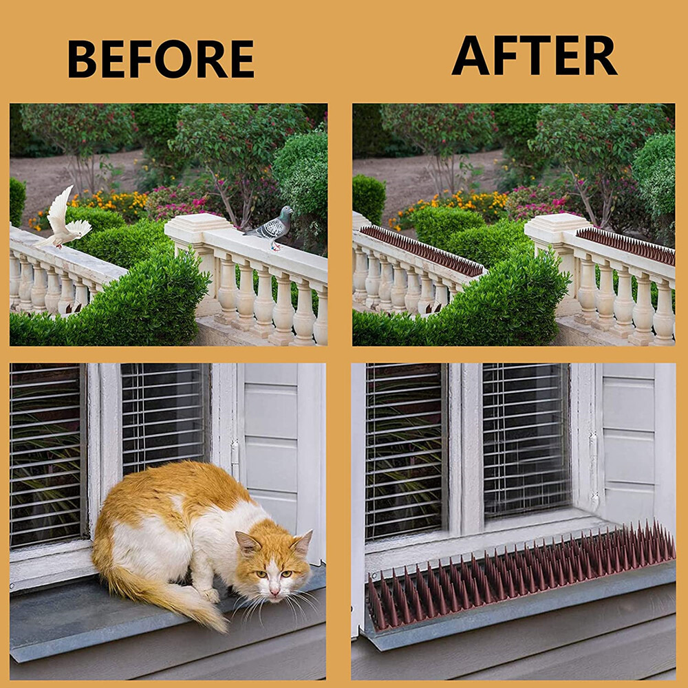 Cat Bird Repellent Spikes Outdoor Fence Spike Plastic Deterrent Climb Strips