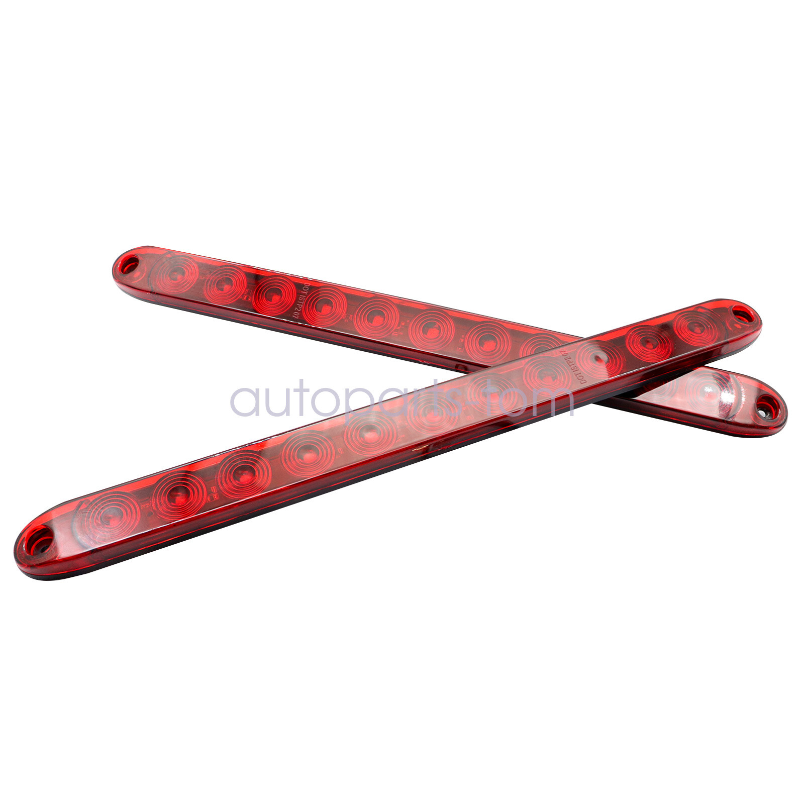 2Pcs 16inch Red Truck Trailer Light Bar 11 LED Stop Turn Tail Brake Lights Strip