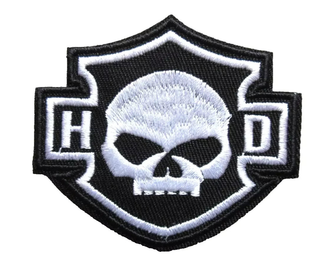 🔥SKULL HD MOTORCYCLES HARLEY BIKERS VEST 3" x 2.5" EMBROIDERED IRON ON PATCH