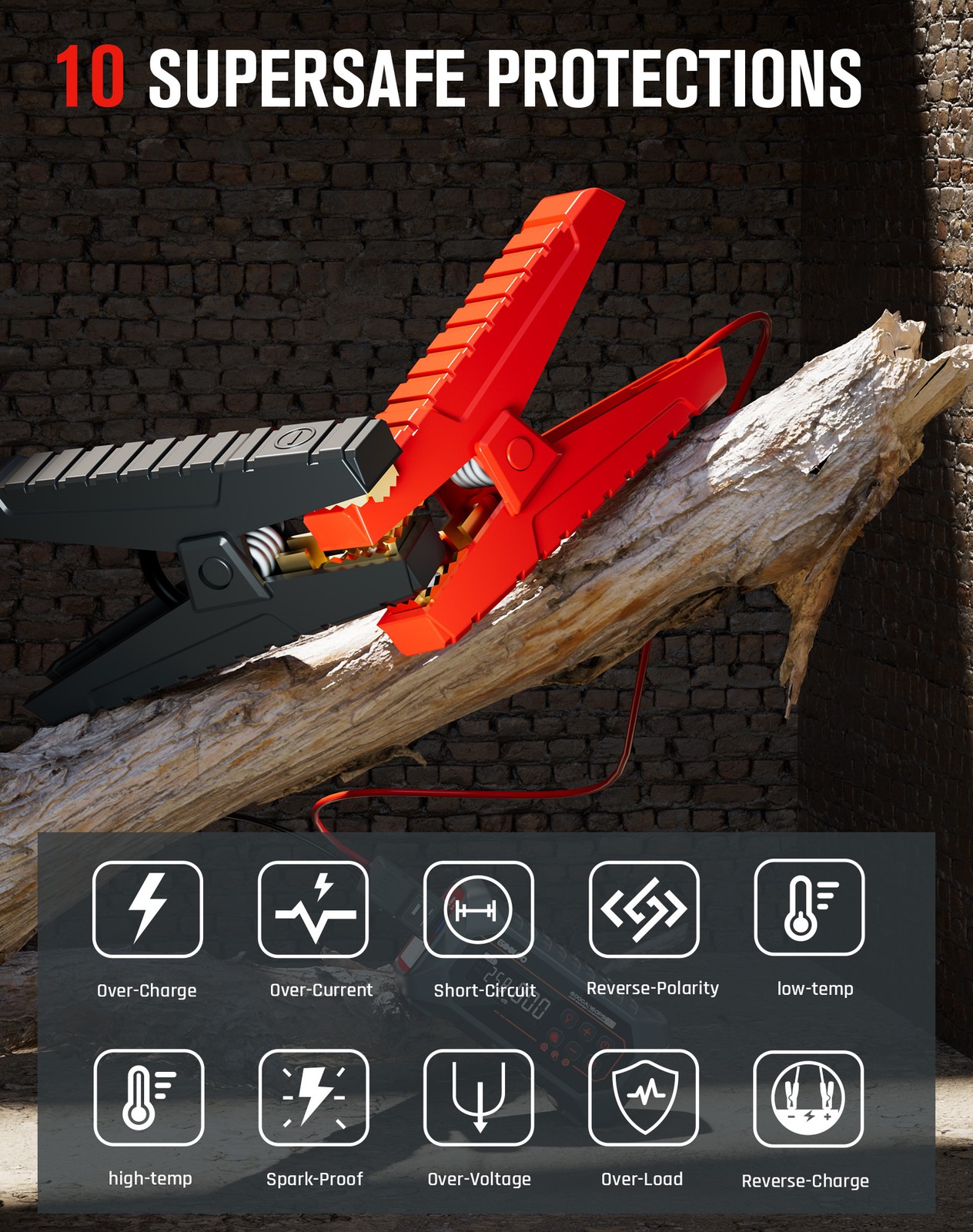 GOOLOO A7 Jump Starter with Air Compressor 6000A &160PSI 12V Car Battery 12-in-1