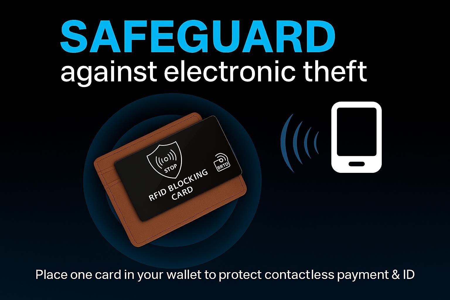 RFID Blocking Card for Wallet - Slim NFC Protector for Credit Debit ID (2 pack)