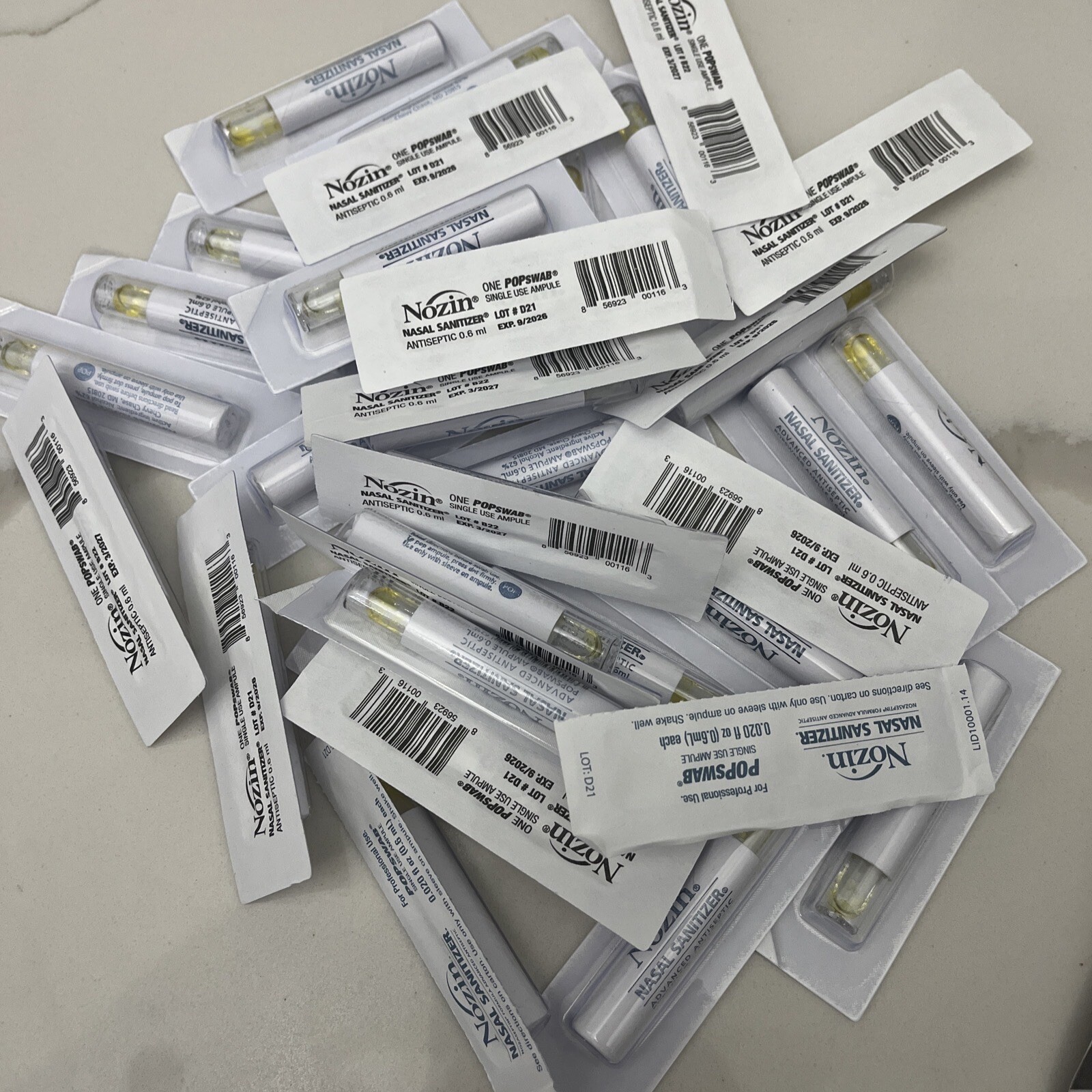 30count -Nozin Nasal Sanitizer antiseptic - Popswab ampules 30 Count