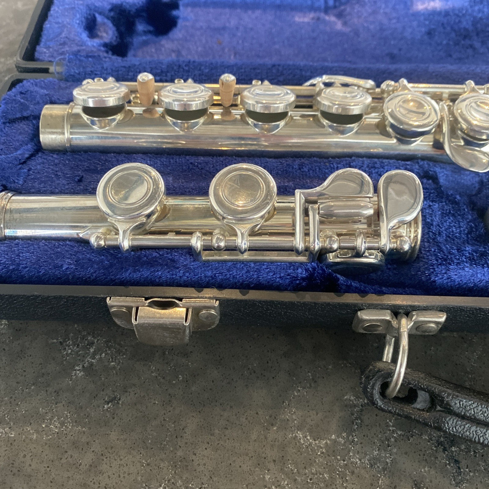 Emerson USA Open Hole Flute + Case Silver Plate Stamped 47799 1 AS IS PREOWNED