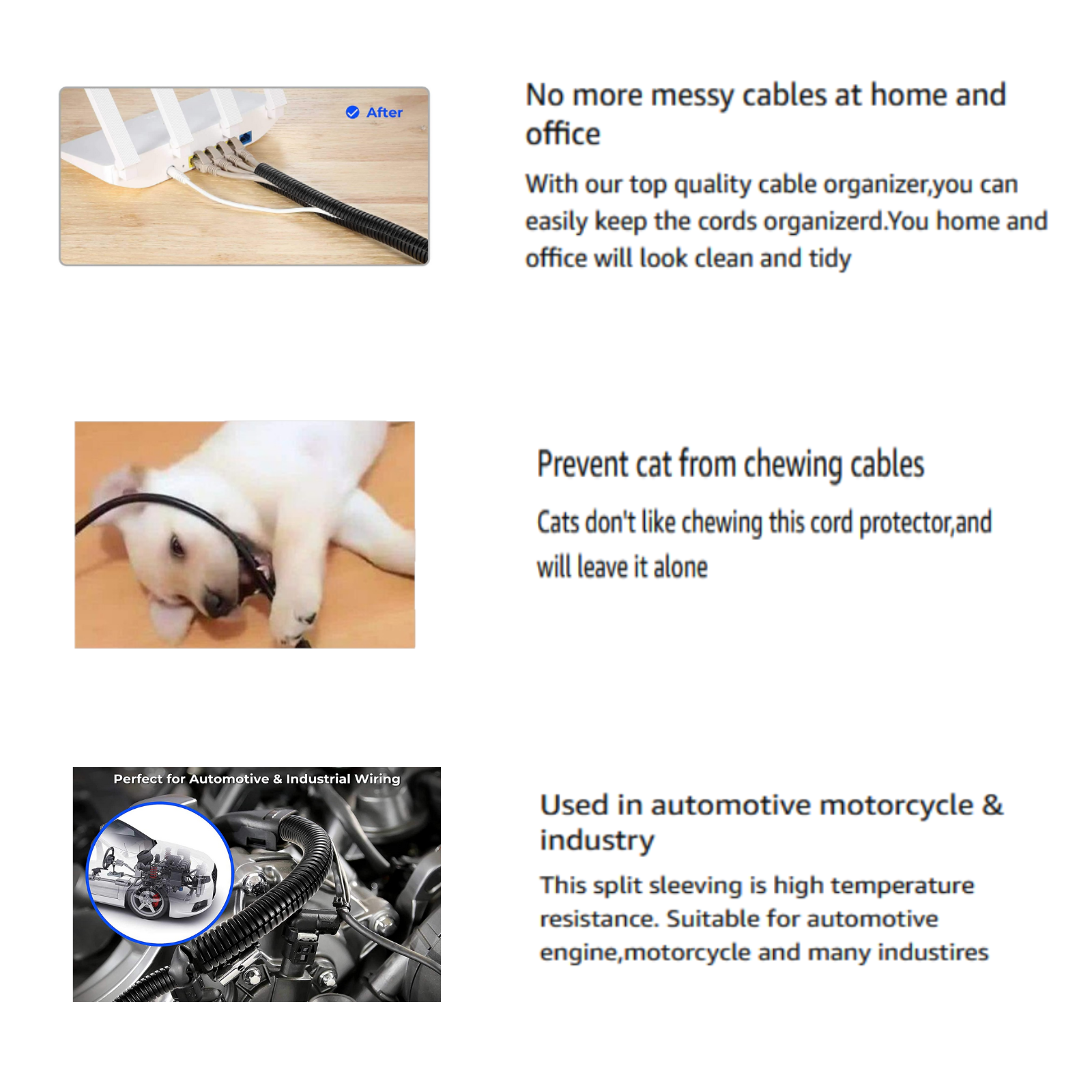 Split Wire Loom Conduit Tube For Automotive/Home Wire Protector Harness Wrap Lot