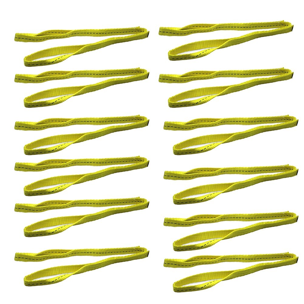 12PK 1"x3ft Web Sling Lift Tow Strap Twisted Eye Heavy Duty Moving Straps SF 5:1