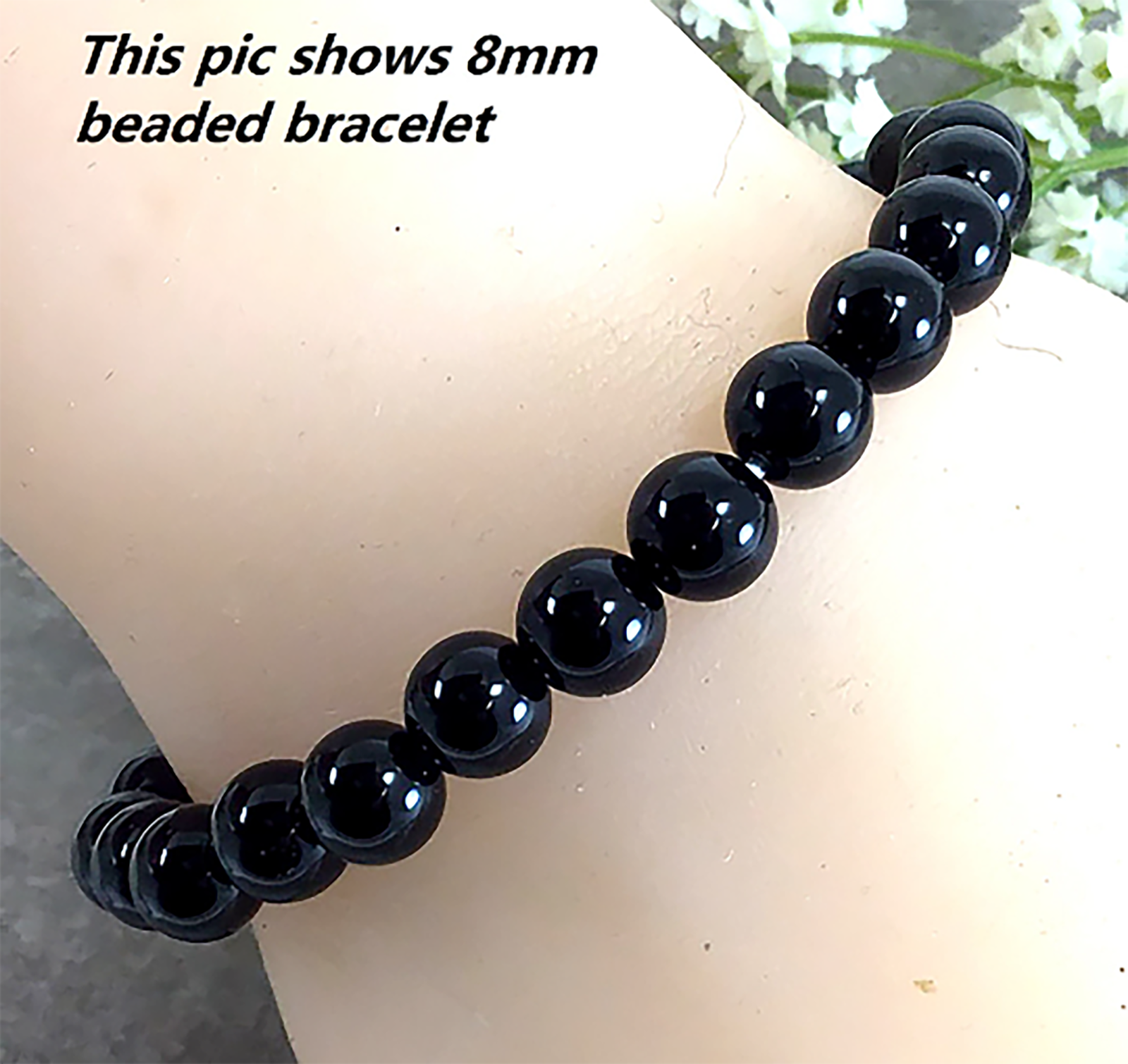 Black Onyx Beads Stretchy Bracelet Healing Gemstone 4mm 6mm 8mm 10mm12mm